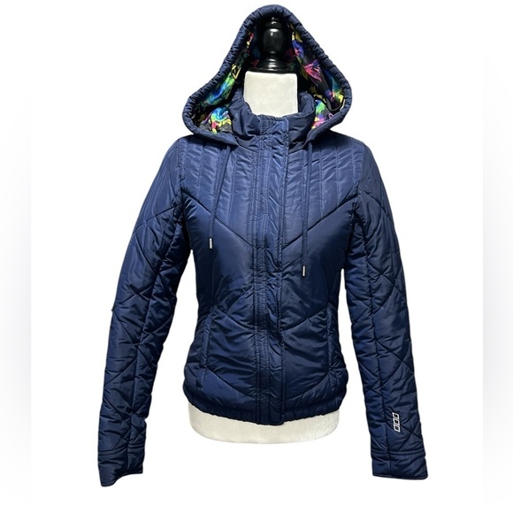 Lorna Jane Jackets & Blazers - LORNA JANE Hooded Women's Blue Quilted Jacket